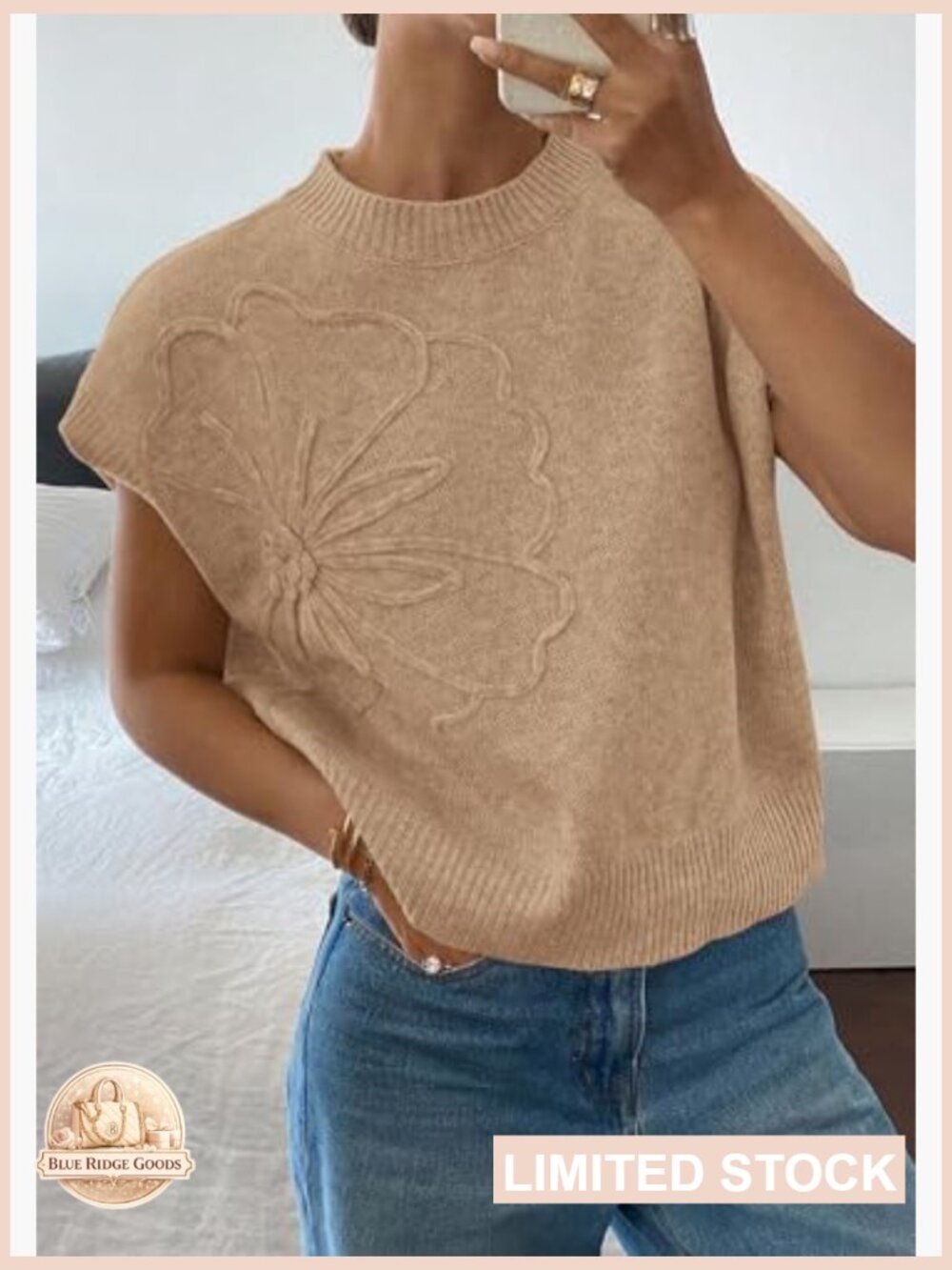 Trendy Knit Sweater Vest Short Sleeve Pullover Chic Spring Summer Fashion - Picture 3 of 7
